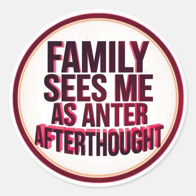 Adesivo Redondo Family Sees Me As An Afterthought (Frente)