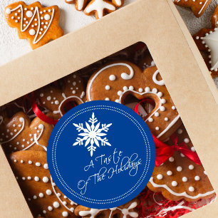 Adesivo Redondo Fancy Blue White Um Sabor Das Festas De Natal