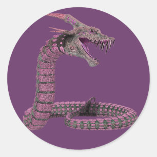 Adesivo Redondo Fantasia - Criatura Rosa