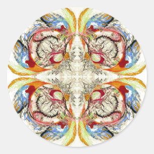 Adesivo Redondo Fantasia de Árvores e Pássaros