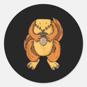 Adesivo Redondo Fantasia de Esquilo Halloween Fácil Última Apresen