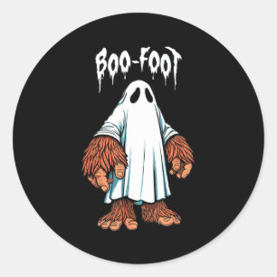Adesivo Redondo Fantasia de fantasma do pé-grande halloween sasqua
