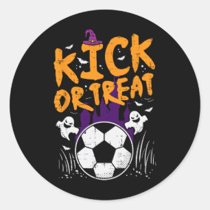 Adesivo Redondo Fantasia de Futebol de Halloween para Chutar ou Tr