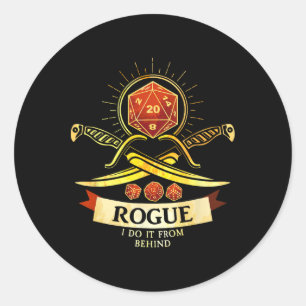 Adesivo Redondo Fantasia de Gamer Rogue Rpg Cl