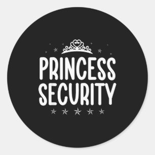 Adesivo Redondo Fantasia de Halloween Princesa Segurança Pai Homen