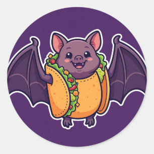 Adesivo Redondo Fantasia de Morcego Taco Halloween