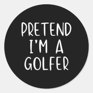 Adesivo Redondo Fantasias de Golfista para o Halloween Simples Eng