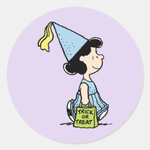 Adesivo Redondo Fantasias de Halloween da Princesa Lucy Peanuts