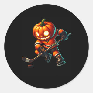 Adesivo Redondo Fantasias de Halloween de Abóbora de Hóquei no Gel