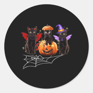 Adesivo Redondo Fantasias de Halloween de Abóbora Vampira com Três
