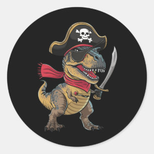 Adesivo Redondo Fantasias de Halloween Engraçadas de Dinossauro T-