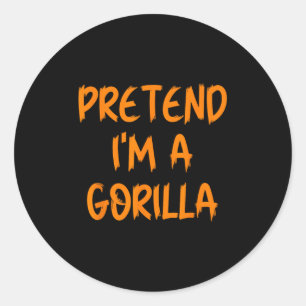 Adesivo Redondo Fantasias de Halloween Eu Sou um Gorila Crianças P
