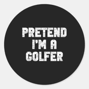 Adesivo Redondo Fantasias de Halloween Fingir que Sou um Golfista