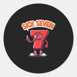 Adesivo Redondo Fantasias de Halloween Sick Seven 67 Brincadeira D