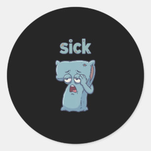 Adesivo Redondo Fantasias de Halloween Sick Seven 67 Six Seven