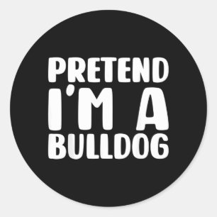 Adesivo Redondo Fantasie de Bulldog para Halloween