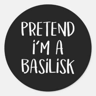 Adesivo Redondo Fantasie um Traje de Basilisco Monstro Divertido H