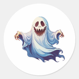 Adesivo Redondo Fantasma assustador