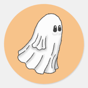 Adesivo Redondo Fantasma Assustador de Halloween