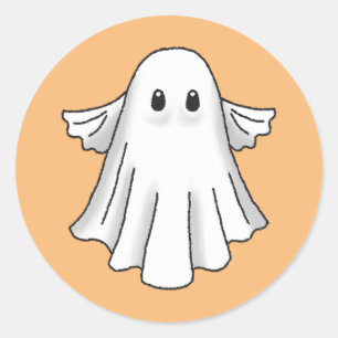 Adesivo Redondo Fantasma Assustador de Halloween