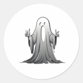 Adesivo Redondo Fantasma Assustador de Salem