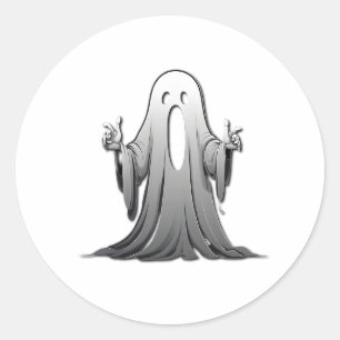 Adesivo Redondo Fantasma Assustador de Salem