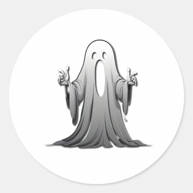 Adesivo Redondo Fantasma Assustador de Salem (Frente)
