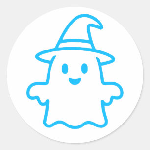 Adesivo Redondo Fantasma bonito - Design do Halloween