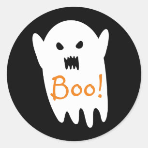Adesivo Redondo Fantasma Bonito Dizendo Boo