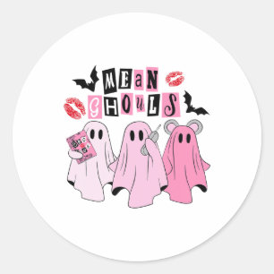 Adesivo Redondo Fantasma Bonito Significa Ghouls Divertidos Festa