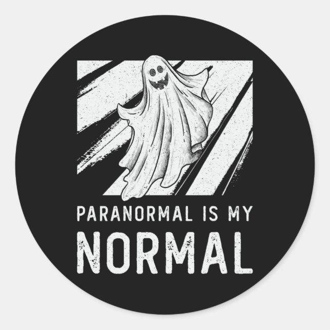 Adesivo Redondo Fantasma Caça Paranormal É Meu Caçador Fantasma No (Frente)