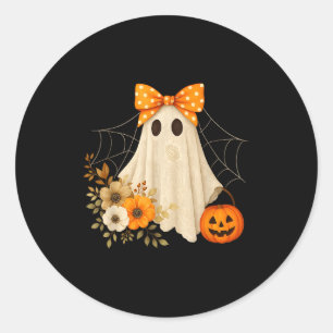 Adesivo Redondo Fantasma Coquete Halloween Flor Fantasma Soky Rend