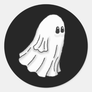 Adesivo Redondo Fantasma de Halloween Assustador e Fofo