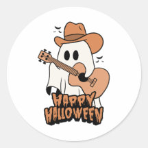 Fantasma de Halloween tocando violão