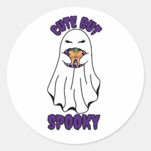 Adesivo Redondo Fantasma do Halloween bonito mas assustador segura