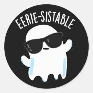 Adesivo Redondo Fantasma Engraçado e Sombrio BG