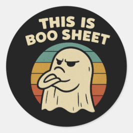 Adesivo Redondo Fantasma Engraçado "Isto É Folha de Boo" Halloween