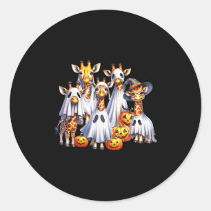 Adesivo Redondo Fantasma Fantasma Girafa Halloween Anima Africano