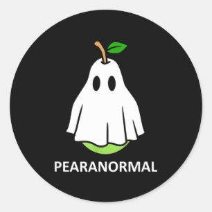 Adesivo Redondo Fantasma fofo paranormal de pera fantasia de hallo