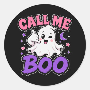 Adesivo Redondo Fantasma Kawaii Fofo