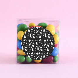 Adesivo Redondo Fantasma, Morcegos e Aranhas, Padrão de Halloween