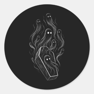 Adesivo Redondo Fantasmas Coffin Creepor Grunge Alternativo Alt