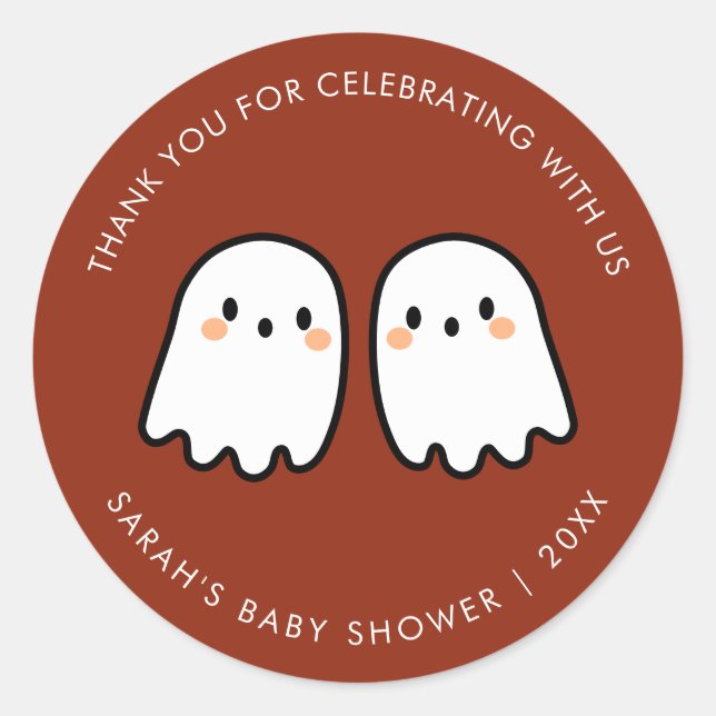 Adesivo Redondo Fantasmas Cute Duplos Problemas Gêmeos Favoritos a (Frente)