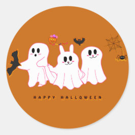 Adesivo Redondo Fantasmas Engraçados Possuindo Uma Imagem | Vinhet