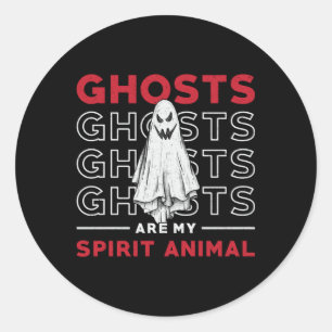 Adesivo Redondo Fantasmas São Meu Espírito Animal Fantasma Caça