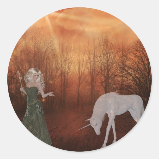 Adesivo Redondo Fantasy Dreams Stickers (Frente)