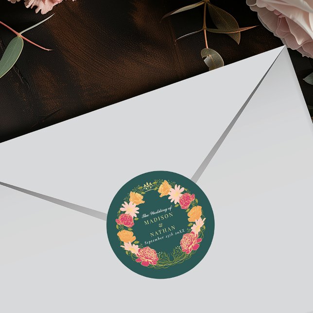 Adesivo Redondo Fantasy Encantado Casamento Floral Garden (Criador carregado)