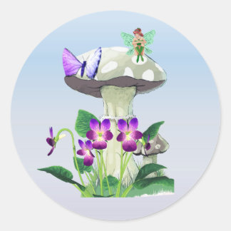 Adesivo Redondo Fantasy Fairy Stickers