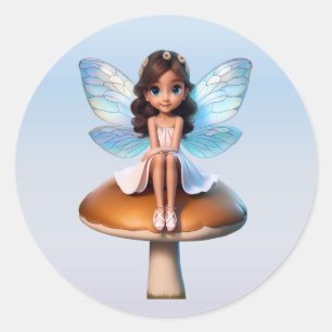 Adesivo Redondo Fantasy Fairy Stickers