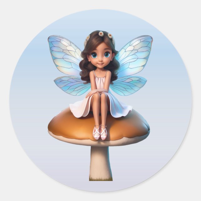 Adesivo Redondo Fantasy Fairy Stickers (Frente)